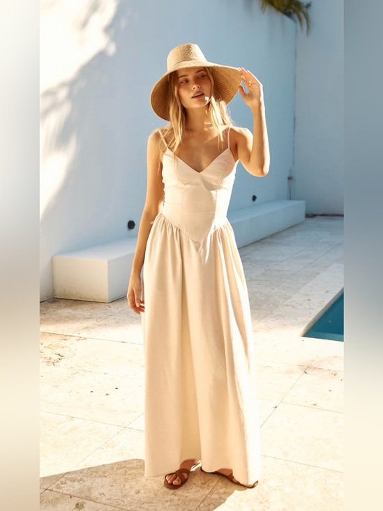 Seven Wonders Dresses & Skirts - NWT Seven Wonders Zephy Linen Maxi Dress Sand Beige M